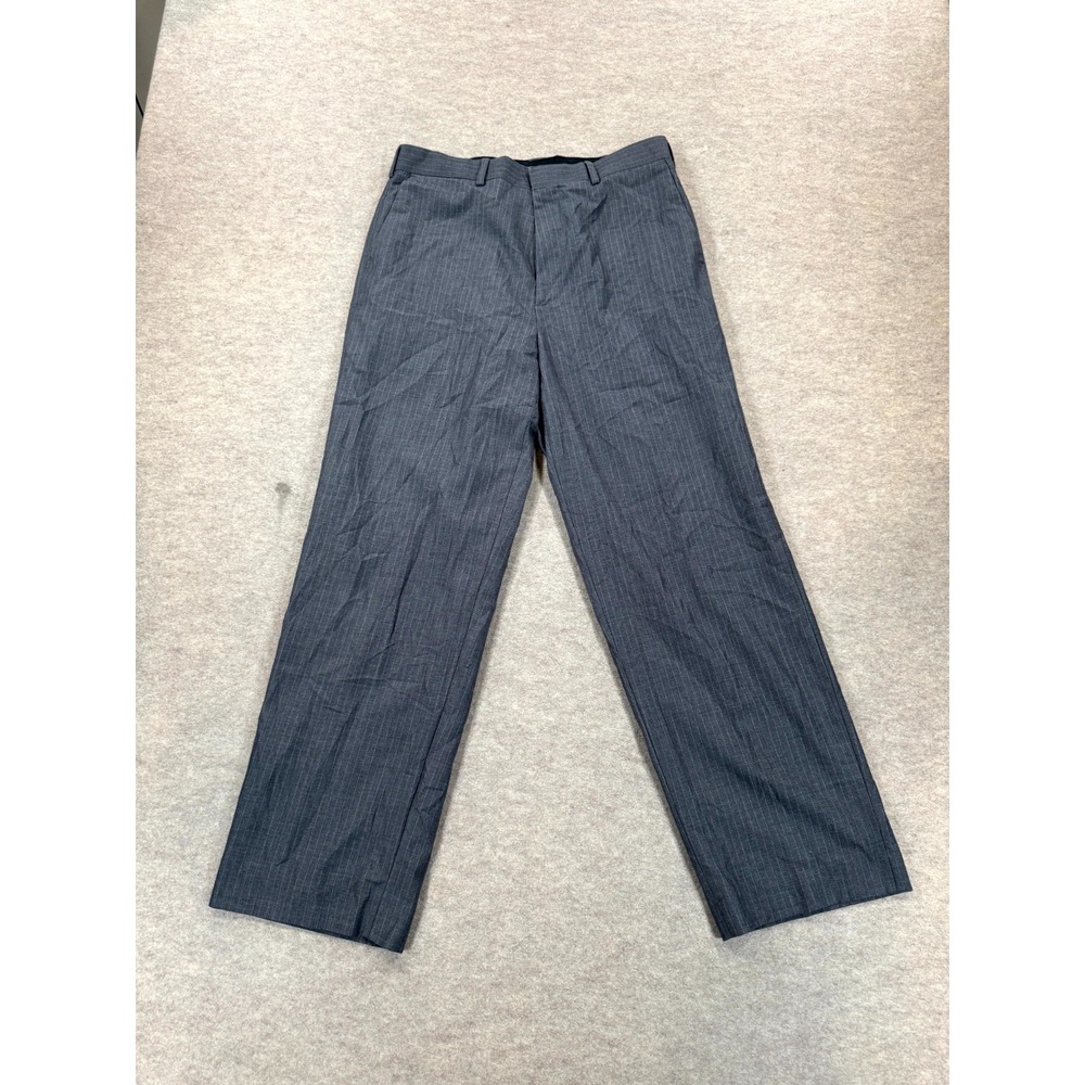 Apt. 9 Mens Gray Pinstripe Dress Pants 32x30 Straight Leg Z7SB0274 Business